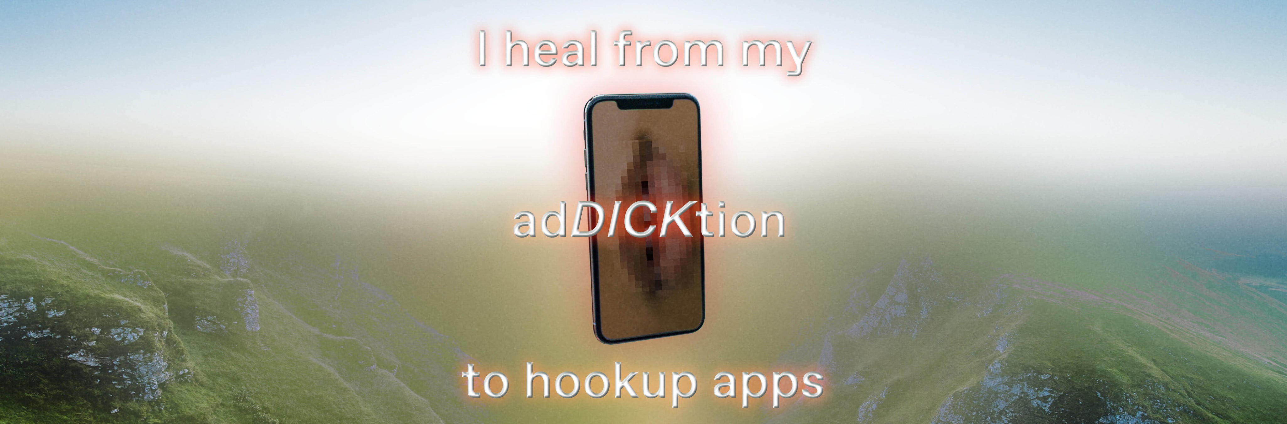 iPhone with censored image on screen