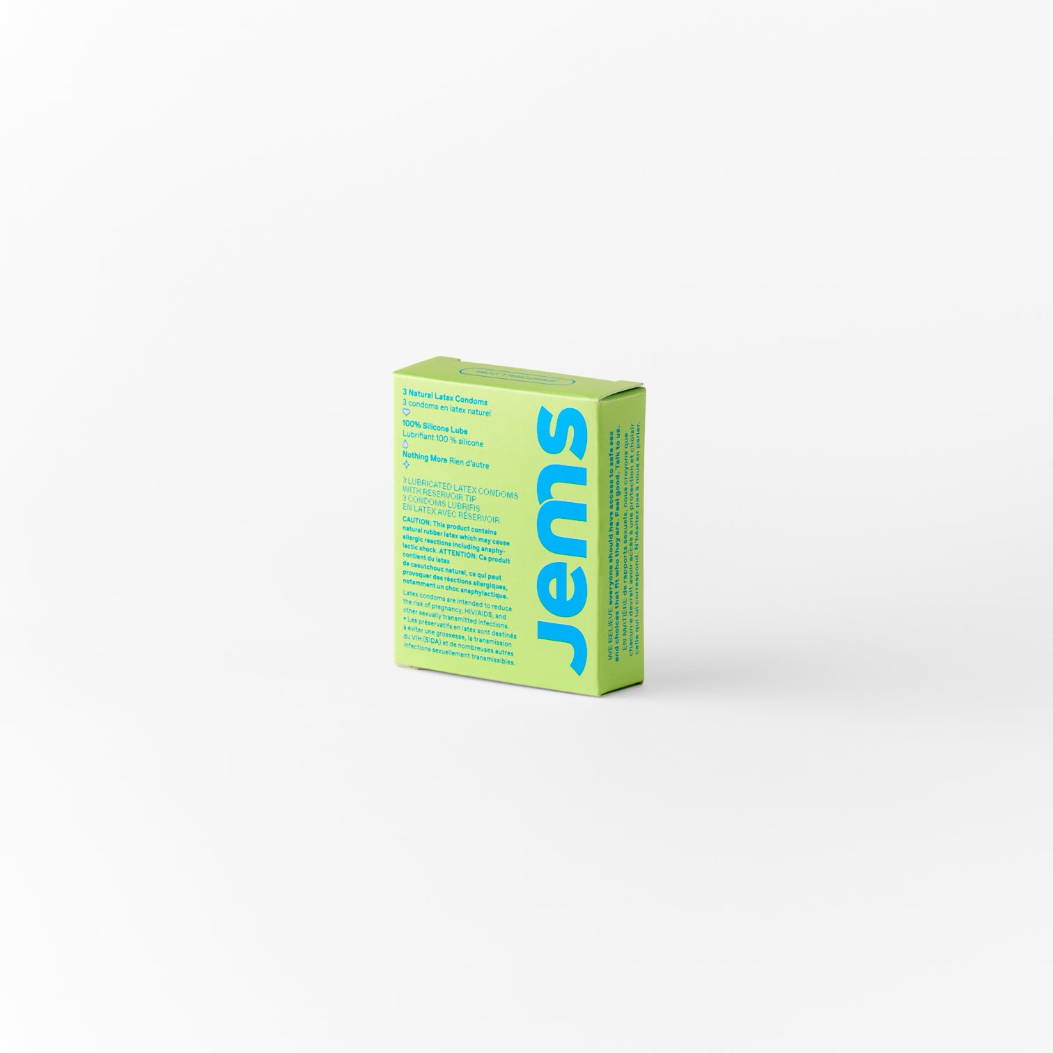 3 pack of Jems natural rubber latex condoms
